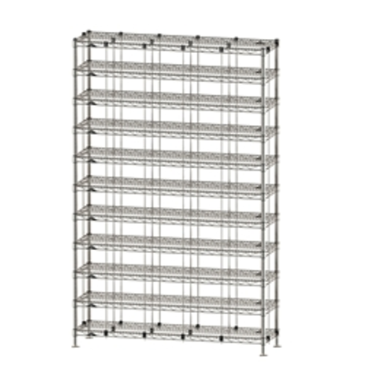Metro CRLS15NSBS 14 x 48 x 74 Cleanroom Gowning Room Bootie & Shoe Rack