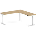 Enhance Electric Height-Adjustable L-Shape Desk with Right Radiused Corner 72" X 72" - Aspen with White Base