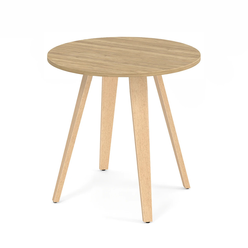 Signature Round Meeting Table 30" - Aspen with Natural Oak Wood Legs