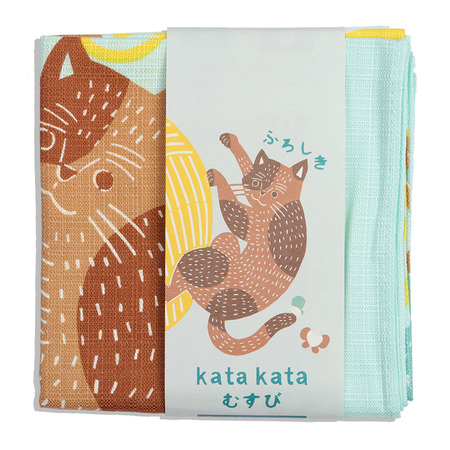 Furoshiki Cats & Yarn 19" Blue