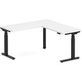 Enhance Electric Height-Adjustable L-Shape Desk 60" X 60" - White with Black Base