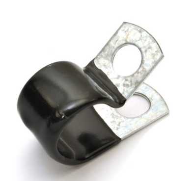 KMC COV-1513Z1 (REF) 7/8" X 31/32" CTR TO CTR X 3/4" W X 0.048" THK 13/32" HOLE DIA WIRING & TUBE CLIP CR STEEL HDG W/ VINYL COAT