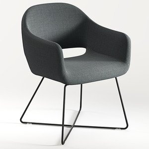 CHK68081GRY0707 - SARON GUEST CHAIR - Gray with sled X-base