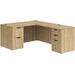 CLALD2036- Classic L-Shape Desk 60" W x 30" D with 42" Return and 2 Full Pedestals- Aspen