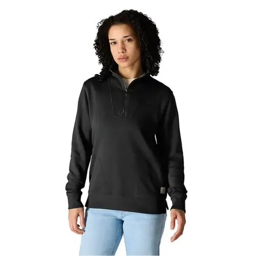 CARHARTT 106451 - Women's TENCEL™ Fiber Series Relaxed Fit Half-Zip Sweatshirt - Black