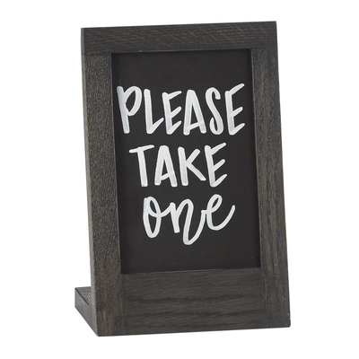 Cal-Mil 3818-46-87 5-1/2"W x 3-1/4"D x 8-1/4"H OAL Cinderwood Chalkboard Sign