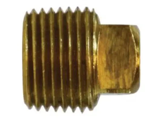 Barstock Square Head Plug, 3/4-in FNPT, 1.09 in, Brass