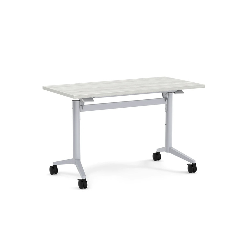 Nestling Flip Top Table 24" X 48" - Silver Birch Top with Silver Base
